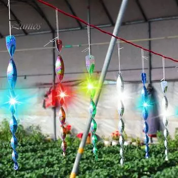 12 шт. стержни для отпугивания птиц. Светоотражающие палочки для предотвращения птиц. Головокружительные спиральные тени. Отражения. Держите голубя и дятла подальше. Сад, двор, птица. 12pcs серебряный