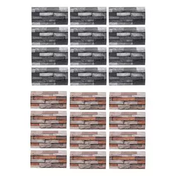 12 шт. стикер на стену из плитки, утолщенный ПВХ, самоклеящийся, водостойкий, стикер на стену с эффектом кирпича в стиле ретро для L FG L05