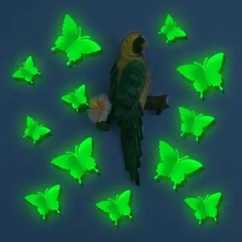 12 шт. стикер на стену со световым эффектом, простая в использовании бабочка из ПВХ розовый