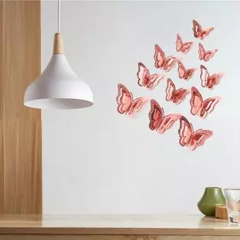 12 шт. стикер стены красивый 3D эффект прозрачная текстура форма пол полые наклейки на стену розового золота