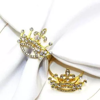 12 шт. стиль персонализированные кольца для салфеток в форме бриллиантовой короны металлические держатели для салфеток для украшения свадебного стола рождественское украшение для дома золотой