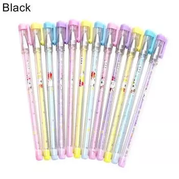 12 шт. стираемая гелевая чернильная ручка, студенческие письменные принадлежности, канцелярские принадлежности, школьные принадлежности чёрный