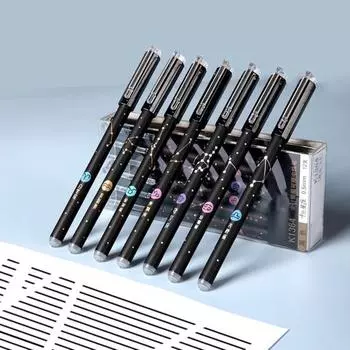 12 шт. стираемая гелевая ручка, свободно пишущая, 0,5 мм, полный кончик иглы, ручка для письма с двенадцатью созвездиями, офисные аксессуары чёрный