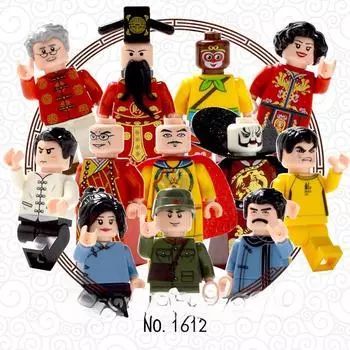 12 шт. строительные блоки в китайском стиле, новогодние куклы Бога богатства, строительные блоки, детские игрушки