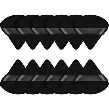 12 шт., сухая пудра, рассыпчатая пудра, медовая пудра, треугольная веерообразная пуховка для макияжа One Size чёрный