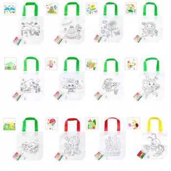 12 шт. сумки с граффити нетканые раскраски сумки для подарков для дня рождения, свадьбы, чаепития 12pcs