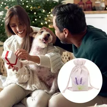 12 шт. сумки с вышивкой лаванды, пустые сумки для хранения с завязками, износостойкие широко используемые ювелирные изделия