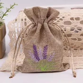 12 шт., сумки с вышивкой лаванды, пустые сумки для хранения с завязками, износостойкие, широко используемые сумки для хранения конфет и ювелирных изделий