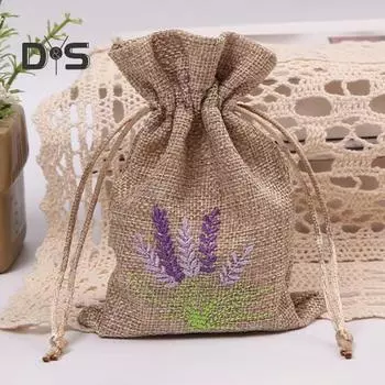 12 шт., сумки с вышивкой лаванды, пустые сумки для хранения с завязками, износостойкие, широко используемые сумки для хранения конфет и ювелирных изделий разноцветный