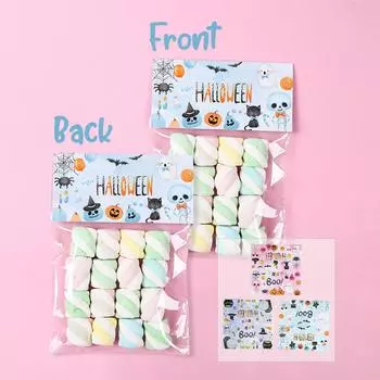 12 шт. сумок для угощений на Хэллоуин, узор паутины, призрака, конфет, печенья, тыквы, подарочные сумки для закусок, украшения на Хэллоуин 2024 as shown