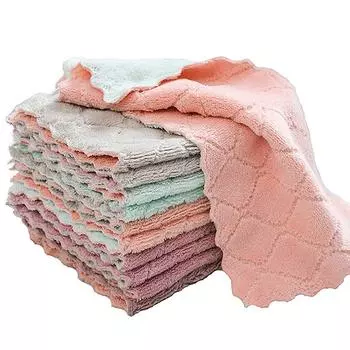 12 шт. супер впитывающая микрофибра кухонная тряпка для мытья посуды высокоэффективная посуда бытовая уборка полотенце кухонные принадлежности гаджеты 1pc