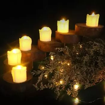 12 шт. светодиодных электронных свечей на батарейках, светодиодный ночник, беспламенный чайный светильник для рождественской свадьбы, садовой вечеринки, декора