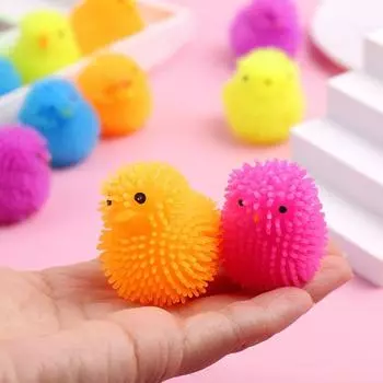 12 шт. светодиодных шариков-пуфферов, пасхальные яйца, светящиеся игрушки для детей, светящиеся сжимаемые сенсорные шарики, игрушки-фиджет, наполнители для пасхальных яиц, сувениры для вечеринок, пасхальная корзина 12pcs