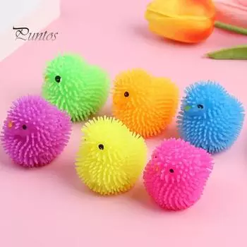 12 шт. светодиодных шариков-пуфферов, пасхальные яйца, светящиеся игрушки для детей, светящиеся сжимаемые сенсорные шарики, игрушки-фиджет, наполнители для пасхальных яиц, сувениры для вечеринок, пасхальная корзина 12pcs