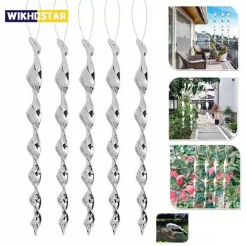 12 шт. светоотражающий отпугиватель птиц вращающийся стержень ветровая спираль отпугиватель контроль устройство сельскохозяйственный отпугиватель птиц садовые украшения декор