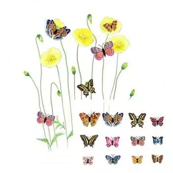 12 шт светящиеся 3D бабочки светящиеся в темноте магнитные наклейки на стену вечерние домашний декор разноцветный