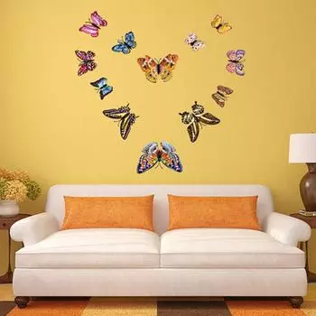 12 шт светящиеся 3D бабочки светящиеся в темноте магнитные наклейки на стену вечерние домашний декор разноцветный