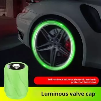 12 шт., светящиеся автомобильные универсальные колпачки для клапанов шин, улучшенная видимость, простая установка, универсальные люминесцентные колпачки для клапанов шин, экстерьер автомобиля 12pcs синий