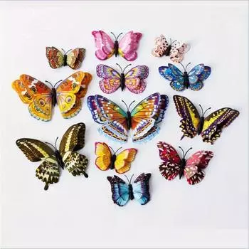 12 шт. Светящиеся магниты на холодильник 3D дизайн бабочки Декаль Художественные наклейки Комната Магнитный Домашний декор Сделай сам Украшение стен Новейшие