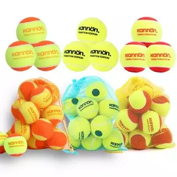 12 шт. теннисные мячи для детей 0-14 лет с сетчатой сумкой, оригинальные тренировочные оранжевый, красный, зеленый детский переходный теннисный мяч
