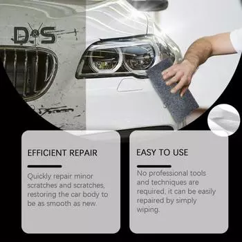 12 шт. Ткань для ремонта царапин на автомобиле, нанотехнология, безопасная, многоразовая, для защиты краски транспортных средств, средство для удаления царапин на автомобиле серый