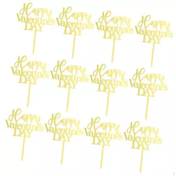 12 шт., топперы для кексов с Днем святого Валентина, украшение для женщин Style A