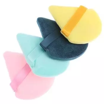 12 шт. Треугольные бархатные пуховки для пудры, моющиеся мини-пуховки для пальцев, инструменты для макияжа чёрный