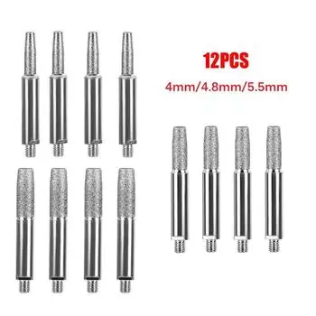 12 шт. твердосплавных борфрез для заточки цепной пилы с ручным приводом, зажимное приспособление для цепной пилы 4/4,8/5,5 мм