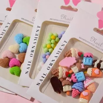 12 шт украшения для ногтей прекрасная тонкая работа смола DIY мультфильм цветок медведь дизайн ногтей очарование C