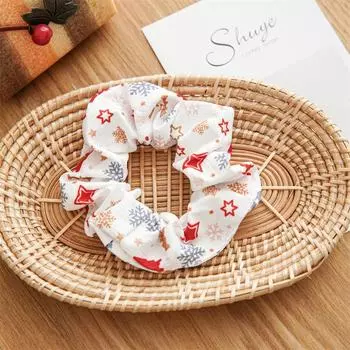 12 шт./уп. Счастливого Рождества Милые Принты Повязки для Волос для Женщин Девушек Толстые Резинки для Хвоста Резинки для Волос Эластичные Повязки для Волос Аксессуары