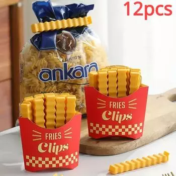 12 шт., уплотнительный зажим для упаковочного пакета, влагостойкий пластиковый зажим для уплотнения чипов, уплотнительный зажим для картофеля фри, зажим для сумки с закусками, зажим для сумки для хлеба, зажим для пищевого пакета, зажим для запечатывания п