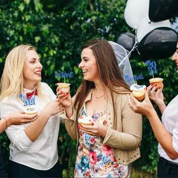 12 шт. Выпускной торт Топперы 2024 Выпускная тематическая вечеринка Кекс Десерты Фруктовые пироги Печенье Украшения Новинка Товары для сбора студентов золотистый