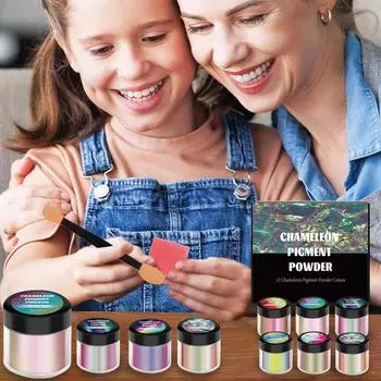 12 шт. в упаковке, изменяющий цвет порошок, инструмент для творчества, ювелирные изделия, красители, блестки, пигменты для проектов