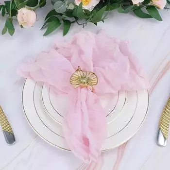 12 шт. в упаковке, розовые марлевые салфетки 50X50 см, хлопчатобумажные салфетки в стиле бохо с морщинами, квадратные марлевые салфетки для декора свадьбы, дня рождения