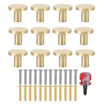 12 шт. в упаковке, золотые ручки для шкафов, ручки для ящиков из цинкового сплава, ручки для шкафов, фурнитура с винтами, отвертки