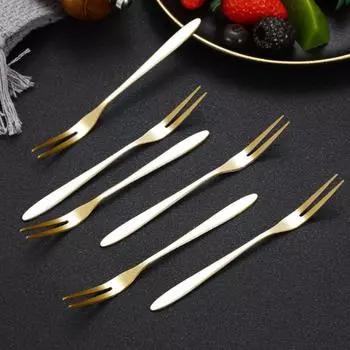 12 шт. вилка для фруктов из нержавеющей стали для ресторана, кафе, домашней вечеринки, вилка для десерта, милая вилка для фруктов, столовые приборы, кухонные принадлежности