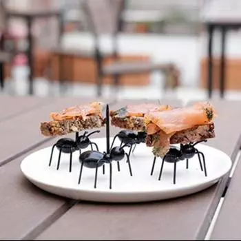 12 шт., вилки в форме фруктов, милые муравьи, инструмент для выбора десертных закусок