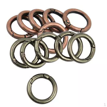 12 шт., винтажные круглые круглые пружинные карабины, зажим для сумки, ремень для сумочки