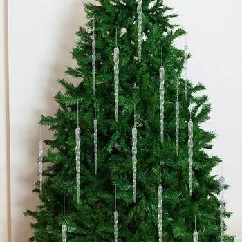 12 шт. витые рождественские прозрачные сосульки подвески прозрачные искусственные сосульки украшение рождественское украшение 13cm-Style A