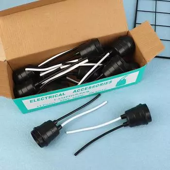 12 шт. водонепроницаемый E27 цоколь для лампы с проводом E27 держатель люстры винтовое основание для наружного садового патио Diy освещения 15.3*3.8cm