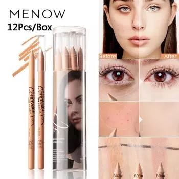 12 шт., водостойкая тональная основа, консилер, пятна, темные круги, скрытие лица, ручка для глаз, карандаш-карандаш, контурный макияж 02
