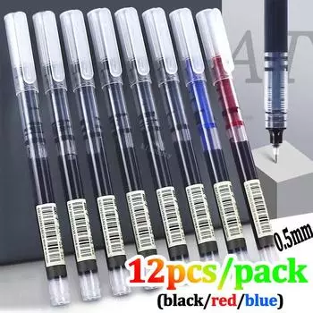 12 шт. высококачественных гелевых ручек с иглами, прямая жидкая шариковая ручка Yype, канцелярские принадлежности для офиса и школы, письменные принадлежности 12pcs разноцветный