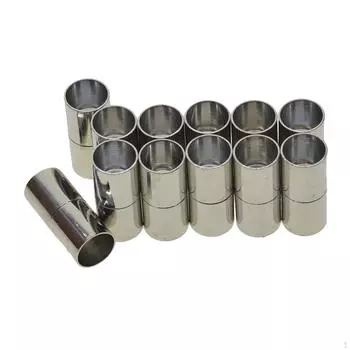 12 шт., заглушки для шнура, принадлежности для изготовления ювелирных изделий для веревочного браслета из искусственной кожи серебряный