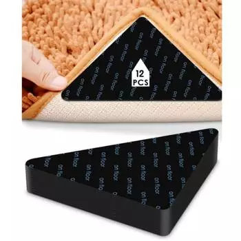 12 шт., захваты для ковров, нескользящие наклейки, подушечки для ковриков, многоразовые моющиеся захваты для ковров, угловой захват для ковров 12PCS