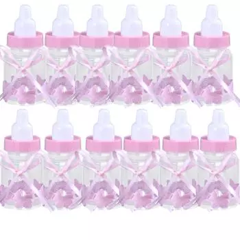 12 шт. заполняемых бутылок для украшения вечеринки в честь рождения ребенка, свадебная коробка для сахарных конфет синий