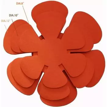 12 шт. Защитные чехлы для кастрюль, 3 удобных размера, коврики против царапин, подставки из нетканого материала, красная нескользящая разделительная прокладка красный