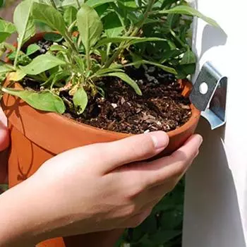 12 шт. зажим для кашпо настенный металлический крючок для цветочного горшка глиняный горшок для растений белый