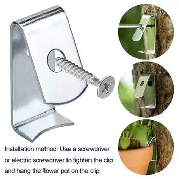 12 шт. зажим для кашпо настенный металлический крючок для цветочного горшка глиняный держатель для цветочного горшка вешалка для горшечных растений для балкона крыльца садовый декор белый