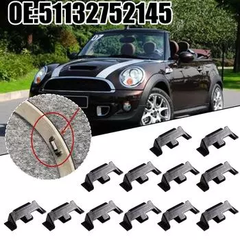 12 шт. зажим для кольца фары для Mini для Cooper R55 R56 R57 R58 51132752145 автомобильные зажимы для кольца фары пластиковый крепеж CHINA