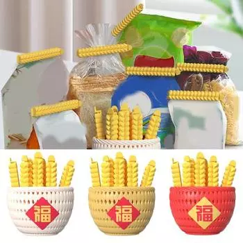 12 шт., зажим для уплотнения ушей пшеницы, магнит на холодильник, длинная сумка для хранения продуктов, сумка для хранения закусок, хлеба, уплотнительный зажим, герметик, кухонные принадлежности красный